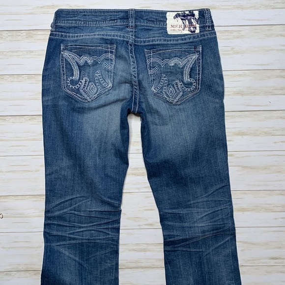 MEK Women's Boot Cut Jeans - Dark Blue - Picture 6 of 13